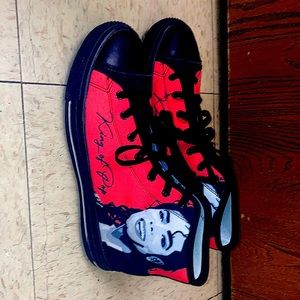 Red Michael Jackson ‘KingOfPop’ shoes Barely Used!